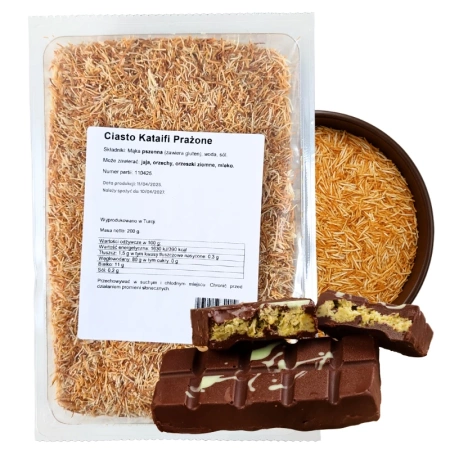 Ciasto Kadayif Kataifi do czekolady dubajskiej, smażone, gotowe 200g