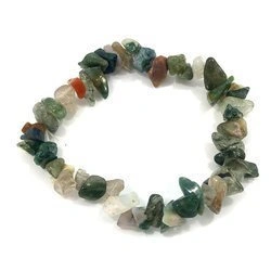 Bransoletka agat mszysty,  kamień półszlachetny (na gumce)