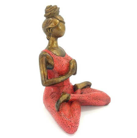 Figurka Joginka Kwiat Lotosu Indie, czerwona, 18 cm 