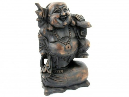 SZCZĘŚLIWY BUDDA DREWNIANA FIGURKA (WYS. 40 CM, BUDDA, BUDDHA, BUDDY)