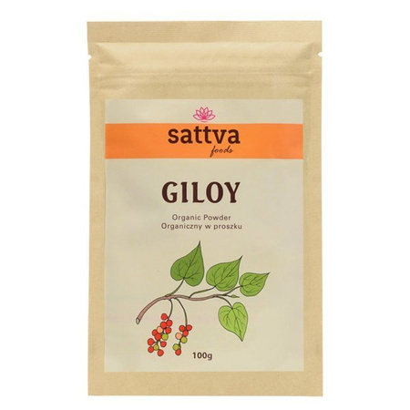 Sattva Giloy organiczny w proszku rozgrzewający przeciwzapalny na alergię ajurweda 100g