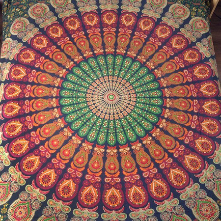 Narzuta orientalna mandala, Indie (kapa, obrus) 210 x 240 