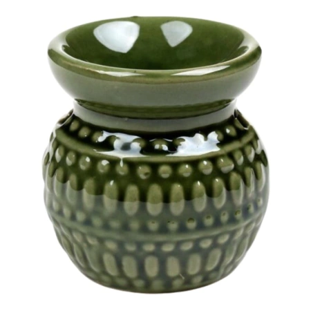 Kominek zapachowy, podgrzewacz do olejków i wosków w kolorze zielonym