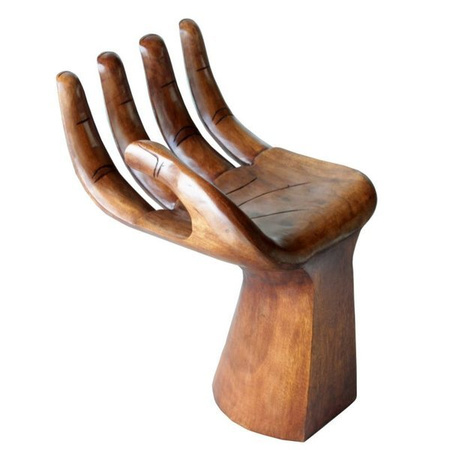 Krzesło drewniane w kształcie ręki (Indonezja, taboret) 