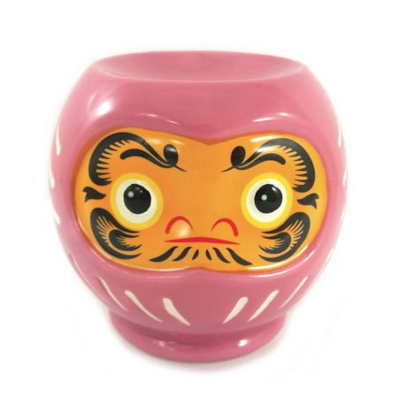 Kominek na olejek zapachowy, ceramiczny Daruma różowy (aromaterapia)
