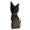 Drewniana figurka kota w kolorze brązowym, rękodzieło 25 cm