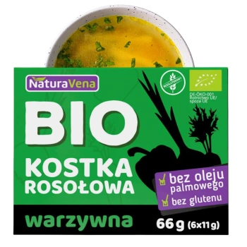 Kostka rosołowa warzywna bulion w kostce bio bezglutenowy 6szt. Naturavena