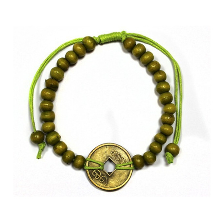Bransoletka Feng - Shui limonkowa (talizman, drewniana)