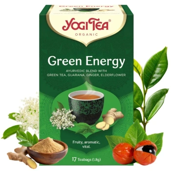 Herbata zielona z guaraną i imbirem Energia Green Energy Yogi Tea 17 sasz.
