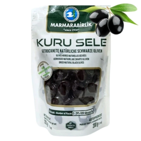 Oliwki czarne suszone tureckie, Kuru Sele Marmarabirlik, typ S 200g
