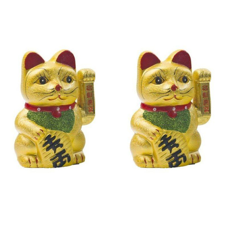 MANEKI NEKO JAPOŃSKI KOT SZCZĘŚCIA ZESTAW 2 SZT 