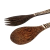Łyzka i widelec drewniane sztućce do sałaty drewno kokosowe
