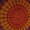 Narzuta na łóżko orientalna mandala bordowo-pomarańczowa (kapa, obrus, zasłona, tkanina, Indie, 140x210)