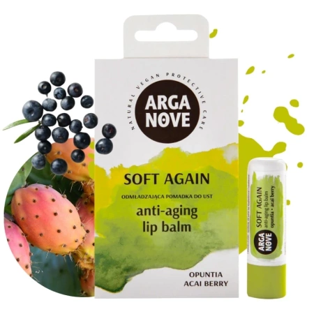 Pomadka ochronna do ust, opuncja i jagody acai, Arganove