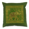 Poszewka na poduszkę orientalna dekoracyjna (40x40, zielona, słoń, Indie)
