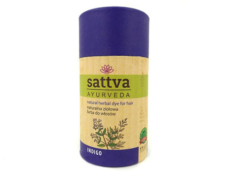 HENNA SATTVA AYURVEDA INDYGO CHŁODNA CZERŃ, NATURALNA, ZIOŁOWA FARBA DO WŁOSÓW 150G