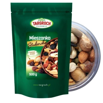 Mieszanka studencka, naturalna przekąska z orzechami i bakaliami, Targroch 500g