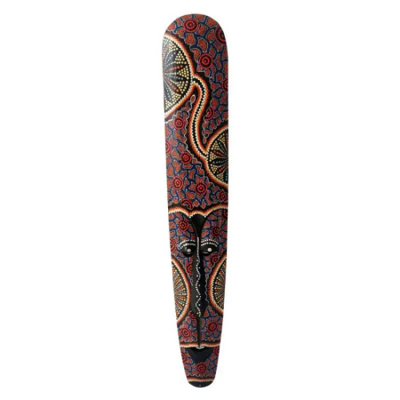 Maska drewniana z Indonezji 100 cm (kolorowa, płaskorzeźba)