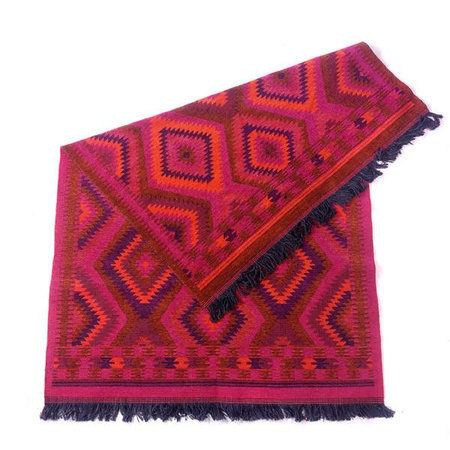 Kilim anatolijski fioletowo różowy (dywan, chodnik, geometryczne wzory Turcja 120x180)