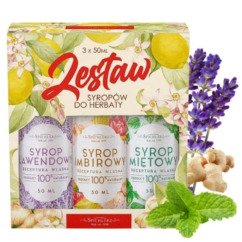 Zestaw syropów do herbaty, imbir, lawenda, mięta, 3x50ml Spichlerz