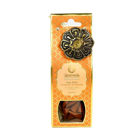 Kadzidła stożkowe biała szałwia i mięta, Song of India, 20 szt. (Ayurveda, Kapha)