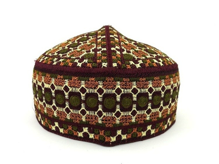TIUBIETIEJKA - TRADYCYJNA CZAPKA Z AZJI CENTRALNEJ (KRYMKA, FOLKLOR, PAKISTAN)