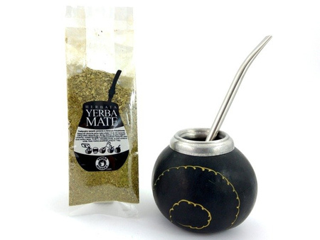 YERBA MATE ZESTAW TYKWA CALABAZA + BOMBILLA + YERBA MATE LA MEJOR 50G