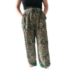 Spodnie damskie szerokie nogawki długie zielone wzory Indie L