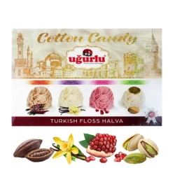 Chałwa kłębki wełny tureckie pismaniye 4 smaki Ugurlu 240g