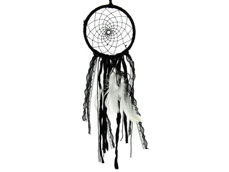 CZARNY ŁAPACZ SNÓW (RĘKODZIEŁO, PIÓRA, ROZM. L)