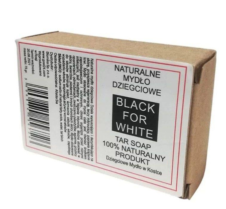 Naturalne mydło dziegciowe Black For White 75g