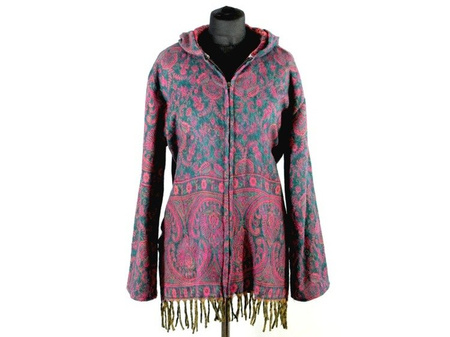 KURTKA DAMSKA Z KWIATOWYM WZOREM BOHO HIPPIE S