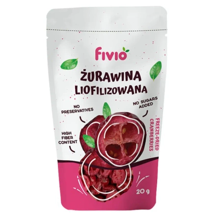 Żurawina liofilizowana suszone owoce bakalie Fivio 20g