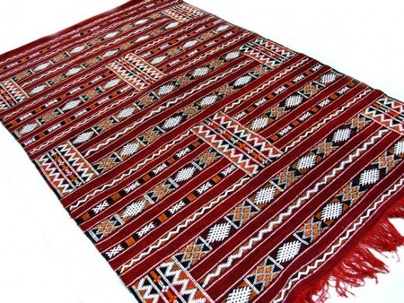KILIM Z MAROKO DUŻY (JEDWAB, WEŁNA, DYWAN, 217 cm)
