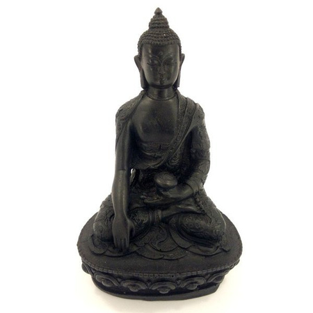 Figurka medytującego Buddy czarna (Budda, Buddha) 20 cm 