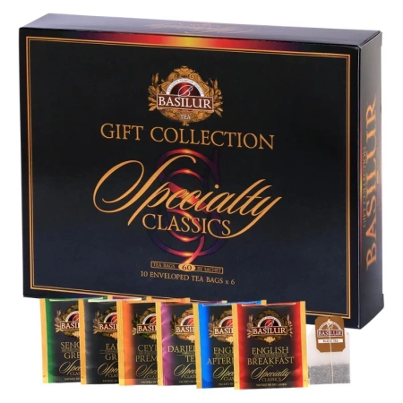 Zestaw herbat Basilur Specialty Classics, 6 smaków na prezent, 60 sasz.