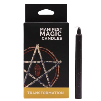 Czarne świece rytualne, z intencją Transformacja, sojowe 12 szt.