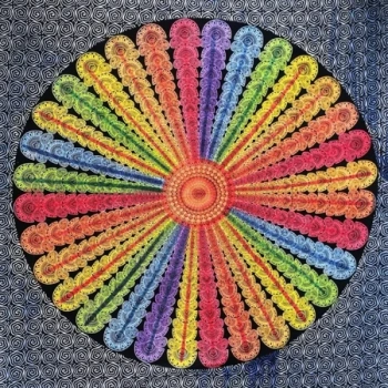 Narzuta na łóżko, kolorowa mandala czakry kapa, zasłona, obrus 210x140 Indie