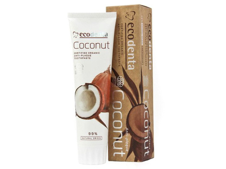 PASTA DO ZĘBÓW ECODENTA KOKOS 100 ML(OSAD NAZĘBNY, MIĘTA PIEPRZOWA + KOKOS, BEZ FLUORU, VEGAN,)