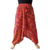 Szarawary spodnie alladynki haremki joga, czerwone wzory, bawełna Indie
