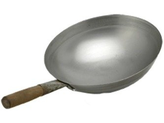 PATELNIA WOK ZE STALI WĘGLOWEJ, ŚREDNICA 33 CM (ZAOKRĄGLONY, STAL WĘGLOWA)