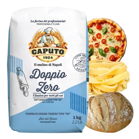 Włoska mąka pszenna uniwersalna, typ 00, Classica Doppio 1kg, Caputo