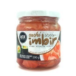 Imbir marynowany różowy do sushi (słoik, 190G)