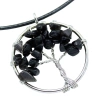 Naszyjnik kamień naturalny biżuteria drzewo życia czarny agat