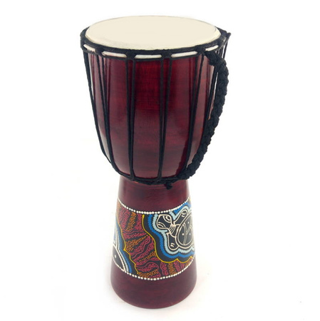 Bęben djembe brązowy malowany instrument 40 cm Indonezja
