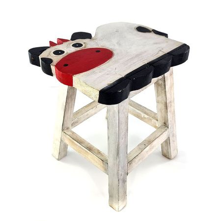 Krzesełko, taboret krowa, czarno-biały 30cm