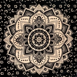 Narzuta na łóżko, złoto-czarna mandala kapa, zasłona, obrus 210x140 Indie