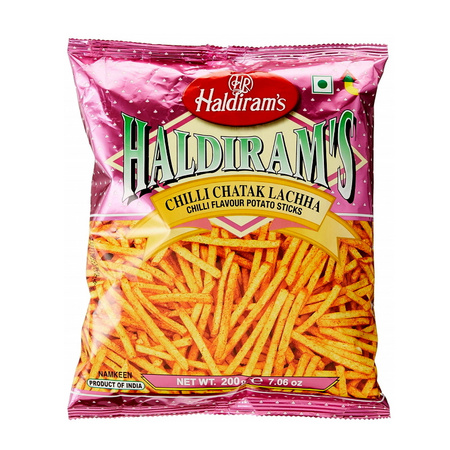Przekąska, chipsy stix Haldirams Chilli Chatak Laccha 200g