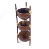 Stojak z 3 misami kokosowymi 40cm (drewno, rękodzieło)