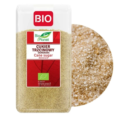 Cukier trzcinowy nierafinowany Demerara bio, 500g Bio Planet